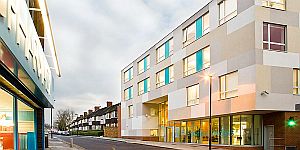 Exterior of Gracefield Gardens Health Centre in London in early evening light