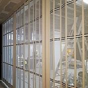 Sliding shutter curtain seen from the inside of the store