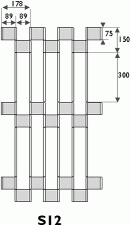 Diagram of a FlexiGlide Barrier sliding folding security shutter curtain pattern S12