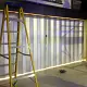 A white protector sliding security shutter at Warner Brothers movie studio